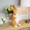 16.75" Standing Bunny Carrying a Basket Outdoor Garden Statue